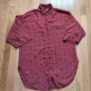 80s red/black checked button down